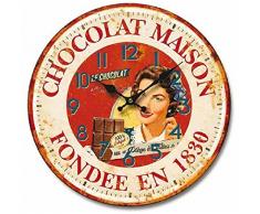 Molhome Vintage Orologio da Parete, Legno, Multicolore, 34 x 34 x 4 cm