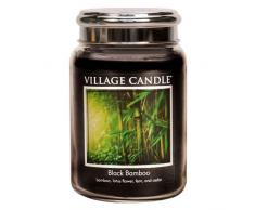 Village Candle Black Bamboo 26 oz Large Glass Jar Scented Candle, 21.25 Net oz Candela, Nero