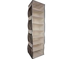 Neusu Contenitore Per Lorganizzazione Da Appendere Nel Guardaroba - 8 Ripiani Più 8 Tasche Laterali - Stoffa Robusta 600D - 30cm x 30cm x 125cm (100+ lt. di volume)