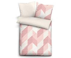 Biberna 0068575 - Biancheria da letto in raso, con federa (cotone), 1 copripiumino da 155 x 200 cm e 1 federa da 80 x 80 cm, colore: Rosa chiaro