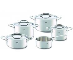 Fissler Riva - Set di Pentole in Acciaio Inox, 5 Pezzi, con Coperchio, Pentole Ottimi per Piano Cottura a Induzione, a Gas, Elettrici e in Vetroceramica