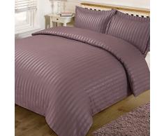 DreamsceneÂ âÂ Satin Stripe Copripiumino con 2Â federe Set di biancheria da letto, Viola, King