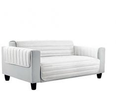 Datex CdelBianco1P Copri Divano a Doppia Faccia in Microfibra Anallergica, antiacaro, Multicolore (Bianco/Bianco), 1 Posto