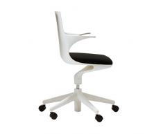 Kartell 4819/03 Spoon Chair Poltrona Girevole, Bianco/Nero