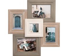 Empire Merchandising 739384 Catania Collage Multi Shot – Cornice portafoto in legno, cornice portafoto con vetro per 5 foto, in legno, multicolore, 51 x 47 x 2 cm