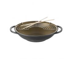 Berndes Vario Click Induction Plus Wok con Coperchio 32 cm, Alluminio Pressofuso, Marrone