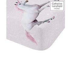 Catherine Lansfield Enchanted Unicorn, Rosa, Doppio Lenzuolo con Angoli Elastici