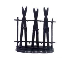 Better & Best 019172 - Soprammobile in Ottone, appoggia Sci con Tre Paia di Sci, Colore Nero