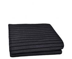 Zoeppritz since 1828 - Coperta Morbida in Pile a Righe con Punto Uncinetto, Morbida, 160 x 200 cm, 960 Grigio/Nero