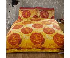 Pizza letto King-Size, Copripiumino Matrimoniale e 2 federe, motivo Funky alimenti
