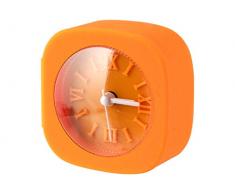 H&H Sveglia Gommata Quadrata Arancio Arredo E Decorazioni Casa, Arancione, 8 cm