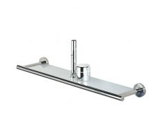 Tiger Boston Mensola, Vetro, Acciaio Inox Lucidato, 58,1 x 5 x 13 cm