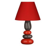 Premier PREM-2501411 Lampada da Tavolo, Ceramica/Tessuto, Rosso
