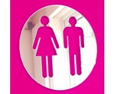 Super Cool Creations Specchio Rotondo per WC Maschio e Femmina, 30 cm x 30 cm