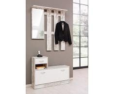 AVANTI TRENDSTORE - Guardaroba, Multicolore (Legno/Chiaro/Bianco) - Ca. 100X180X25 Cm