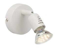 Brilliant g28810/05Â a + +, Loona LED Faretto da parete, metallo, 3Â W, attacco GU10, bianco, 14Â cm