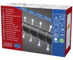 Konstsmide 3695-203Â Catena di luci LED con piccoloi diodi rotondi, per esterni (IP44), certificazione VDE, trasformatore da esterno da 24 V, 160Â diodi, cavo trasparente