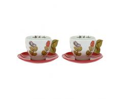 THUN - Set Tazze Colazione da 2 per tÃ¨, caffÃ¨, Tisana, Latte e Ciocolata Calda - Accessori Cucina - Linea Country - Formato Medio - Porcellana
