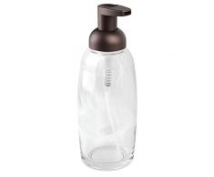InterDesign Ariana Dispenser Pompa di Sapone Schiumoso, Trasparente/Bronzo, 7.5x20.25x7.5 cm