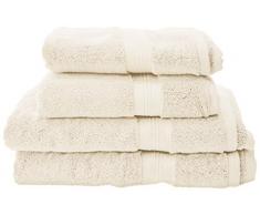 Pinzon - Set di asciugamani in cotone Pima (2 teli bagno + 2 asciugamani), avorio