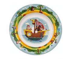 Villeroy & Boch ChewyS Treasure Hunt Piatto per Bambini, 22 cm, Porcellana Premium, Bianco/Multicolore
