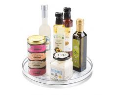 iDesign Organizer cucina, Grande portaspezie girevole in plastica priva di BPA, Porta spezie ideale anche per conserve e altri utensili, trasparente