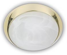 Niermann Standby a + + to e anello lampada da soffitto, parete in ottone lucido, alabaster art, 40 x 40 x 13 cm