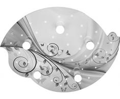 Elobra Lampada da soffitto 40 W, Grigio Argento, 75 x 50 x 8 cm