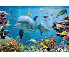1art1 Delfini - Incantato Tropical Ocean Poster Stampa (91 x 61cm)