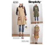 Simplicity Pattern 8230 Dottie Angel Grembiule da Donna Reversibile, Bianco
