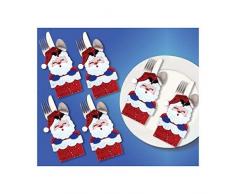 Design Works - Segnaposto con Tasca Porta-Posate, Faccia di Babbo Natale, Multicolore