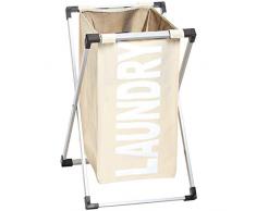 AmazonBasics - Cesto portabiancheria a scomparto singolo, Beige
