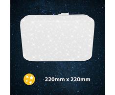 Briloner Leuchten - Plafoniera a LED, lampada da soffitto con fantasia a stelle, 8 Watt, 900 lumen, 4.000 Kelvin, bianca, quadrata, 220x220x50mm (LxPxH)