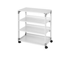 Durable 371110 - Mobile multifunzione, acciaio antigraffio, con 2 mensole regolabili, 750x879x432 mm (LxHxP), grigio