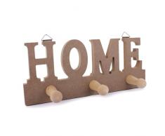 La Fourmi Appendiabiti in Legno Home 25 x 11 cm, Marrone