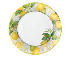 Caspari Citron Piatti, Confezione da 8, Carta, Giallo, 25.4Â x 3Â x 25.4Â cm