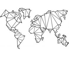 Homemania Decorazione da Parete Mappamondo Nero, in Metallo. Arte Casa Decoro. per Soggiorno, Ufficio, Muro, Planisfero, Taglia Unica