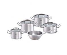 Fissler 84 126 05 001 - Set 5 pentole con coperchi in vetro, inclusa padella per saltare