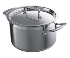 Le Creuset Pentola Multistrato con Coperchio, Ã 20 cm, Acciaio Inox, Volume 3.0 L, Ottimale per Tutte le Fonti di Calore (Induzione Inclusa)