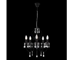 Lampada Sospensione Soffitto Lampadario Illuminazione Luce Globo Nero 63127-5