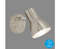 Briloner Leuchten Plafoniera, Lampada da soffitto, faretto orientabile e inclinabile, 1x E14, Max. 25 Watt, retrÃ², Colore: Nichel Opaco, 80x130 mm (DxA)