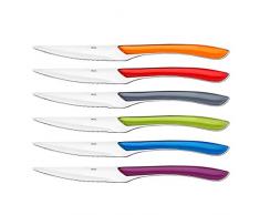 Amefa 2214MZPE01AA6 - Set coltelli da Bistecca ECLAT, 6 Pezzi, forgiati in Acciaio Inox 18/0, Colori Assortiti