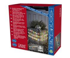 Tubo di luci LED multicolore e colore bianco caldo, batterie e timer, multicolore, 9 m