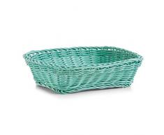 Zeller 18062 - Cestino rettangolare per pane, in plastica, colore: Acqua