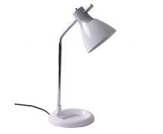 Brilliant 92762/05 - Lampada da tavolo Jan, colore: Argento/Bianco