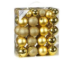 Inge-glas 770201-MO - Scatola di Palline in plastica, 50 pz, 18 x 4 e 32 x 6 cm, Dorate