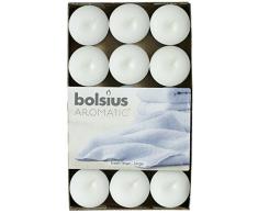 Aromatic - Candele profumate, Cera di paraffina, Bianca, Aroma Fresh Linen, Confezione da 30