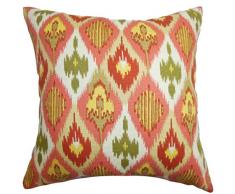 The Pillow Collection Bechet Ikat Cuscino, Rosa