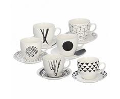 Tognana ME685025529 Confezione 6 Tazze The con Piatto, New Bone China