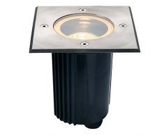 SLV, Faro da incasso a pavimento, forma rettangolare, in acciaio Inox, GU10